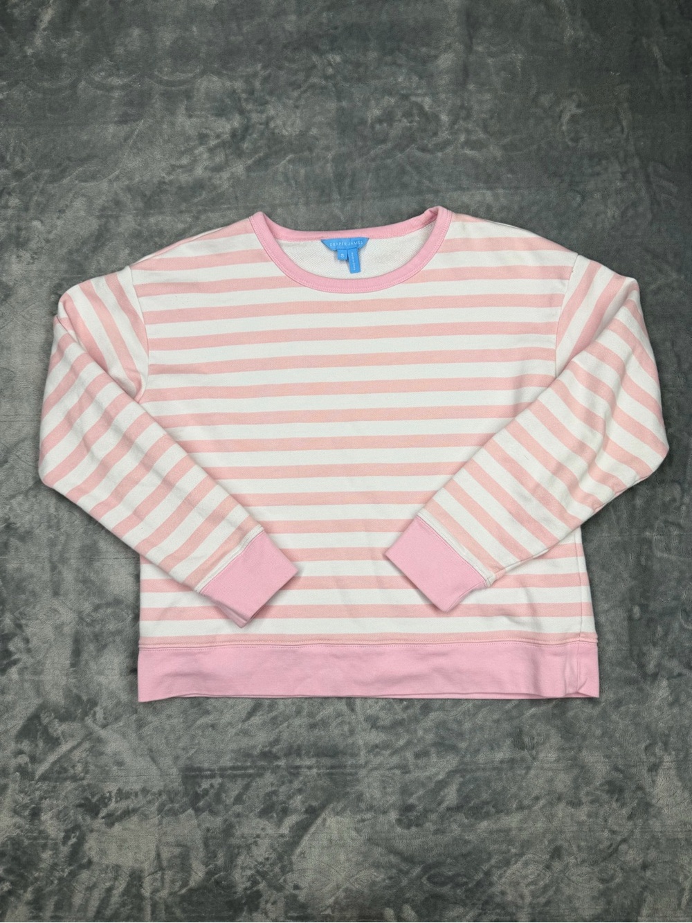 Draper James Kelsea Sweatshirt in Pink and White Stripes